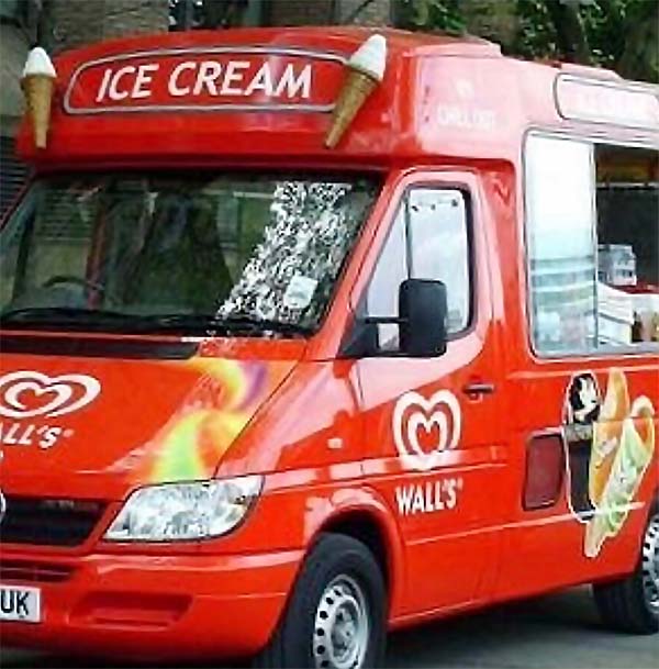 Hire our red ice cream van